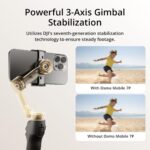 DJI Osmo Mobile 7P Gimbal Stabilizer For Iphone,Android,Native Tracking,Lighting,3-Axis Phone Gimbal,One-Tap Edit,Built-In Extension Rod & Tripod,Phone Charging,Vlogging Stabilizer Youtube Video - Image 3
